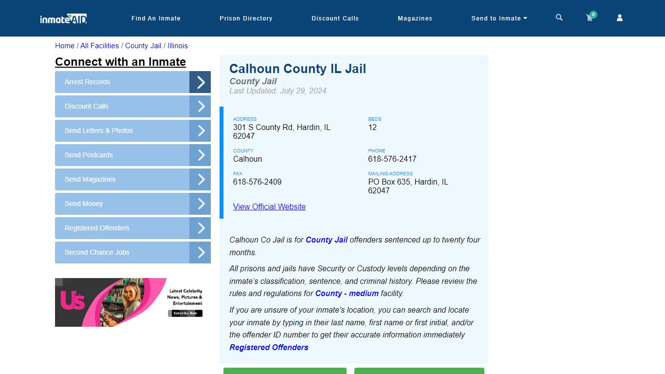 Calhoun County IL Jail - Inmate Locator